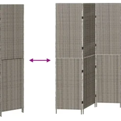 vidaXL Divisores De Ambientes-Separador de habitaciones 146 x 180 cm ratán sintético