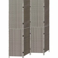 vidaXL Separador de habitaciones 195 x 180 cm ratán sintético Gris Sale