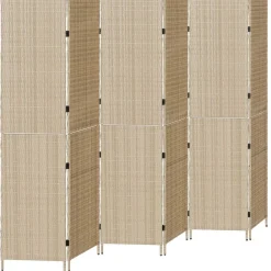 vidaXL Separador de habitaciones 292 x 180 cm ratán sintético Beige Hot