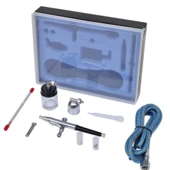 vidaXL Ser de aerógrafo con jarra de vidrio boquillas 0,2 /0,3/0,5 mm