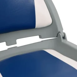 vidaXL Set asientos plegables para barco 2 uds con cojín blanco y azul Azul y blanco Hot