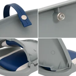 vidaXL Set asientos plegables para barco 2 uds con cojín blanco y azul Azul y blanco Hot