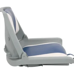 vidaXL Set asientos plegables para barco 2 uds con cojín blanco y azul Azul y blanco Hot