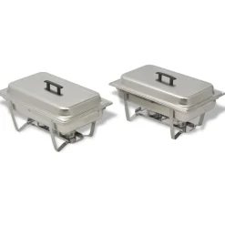 vidaXL Cocina Y Comedor-Set calentador de comida para buffet 2 piezas acero inoxidable