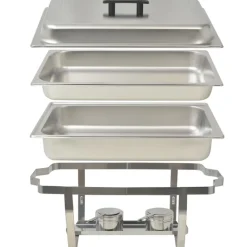 vidaXL Cocina Y Comedor-Set calentador de comida para buffet 2 piezas acero inoxidable