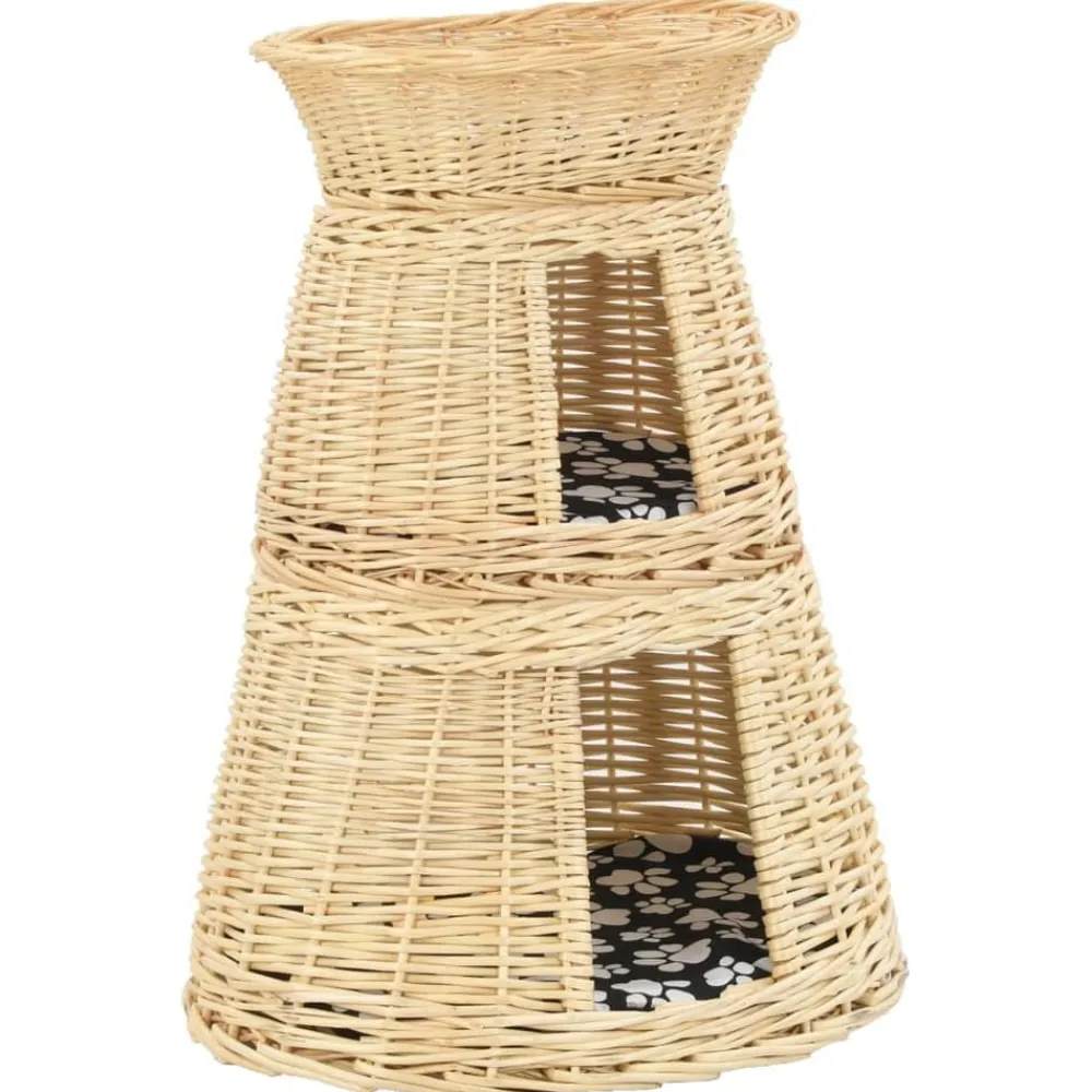 vidaXL Set cestas de gatos 3 uds. con cojines sauce 47x34x60cm Natural Clearance