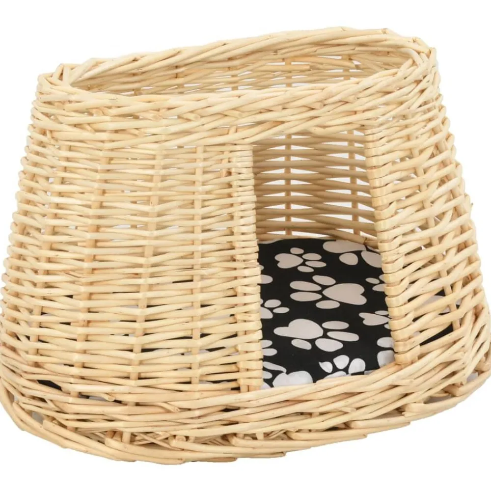 vidaXL Set cestas de gatos 3 uds. con cojines sauce 47x34x60cm Natural Clearance