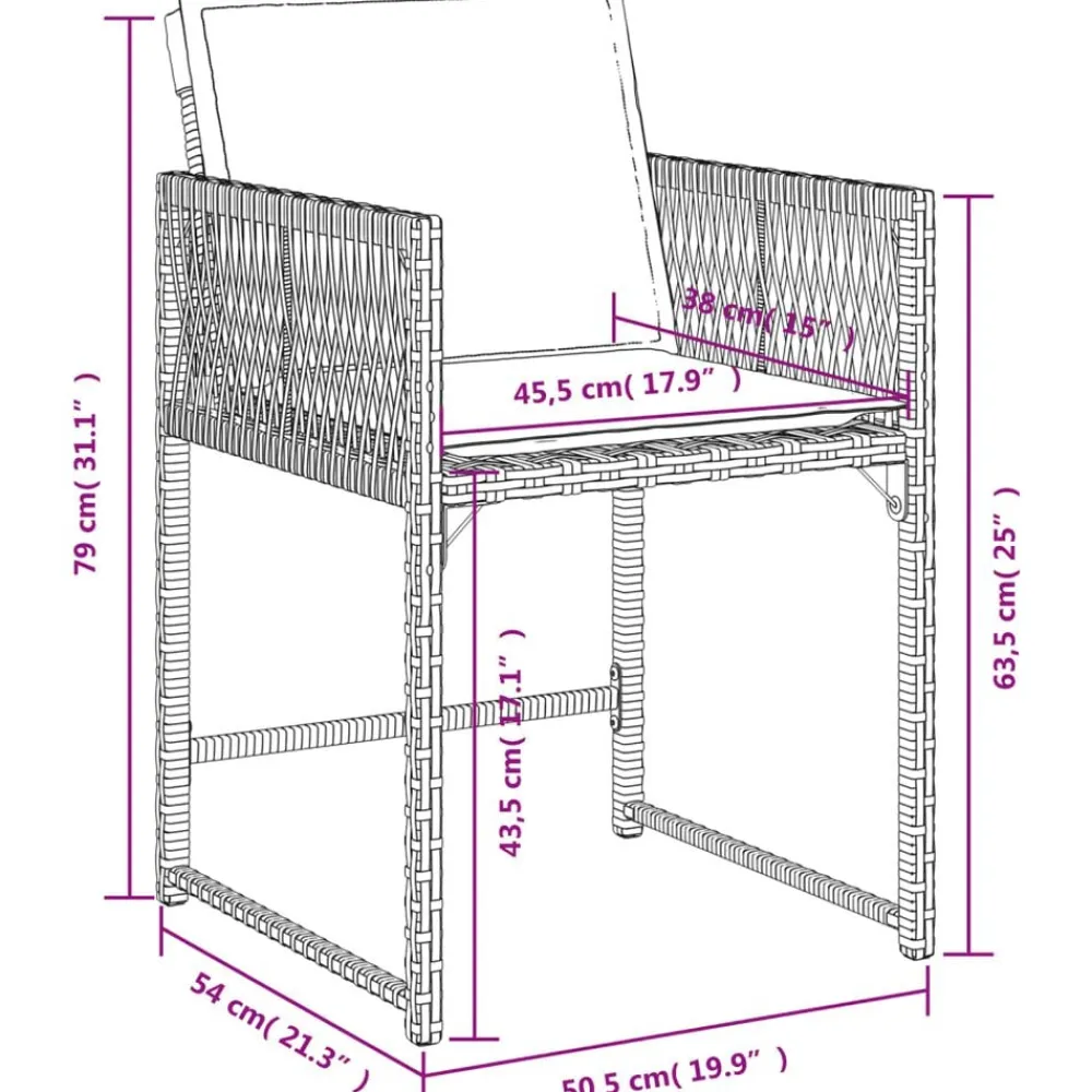 vidaXL Set comedor de jardín 5 piezas y cojines ratán sintético marrón Marrón y crema New
