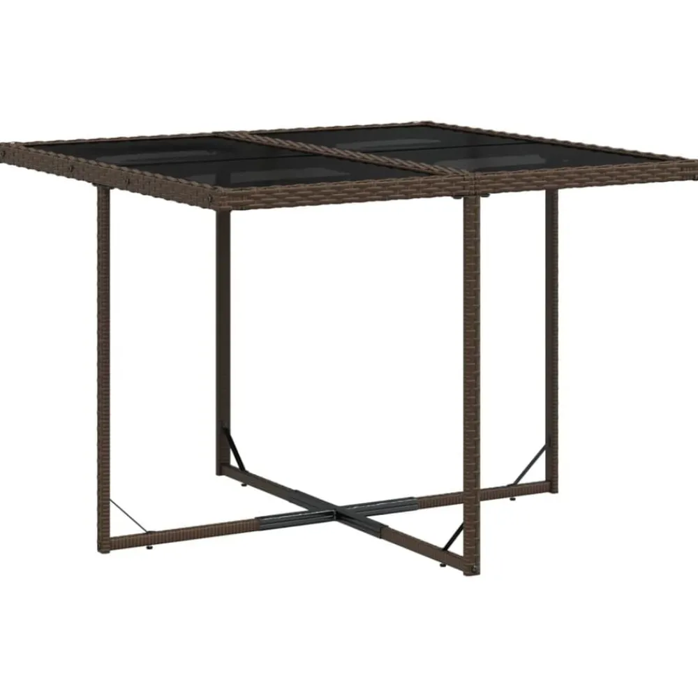 vidaXL Set comedor de jardín 5 piezas y cojines ratán sintético marrón Marrón y crema New
