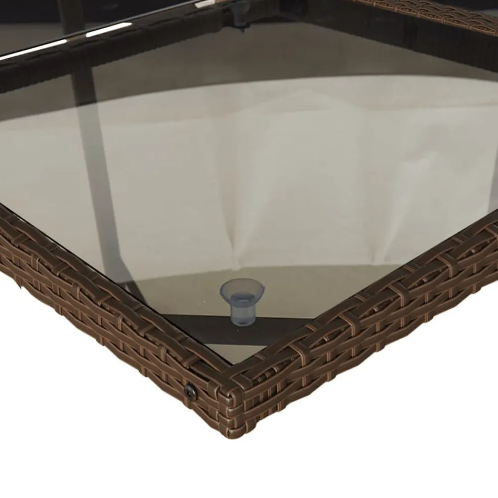vidaXL Set comedor de jardín 5 piezas y cojines ratán sintético marrón Marrón y crema New