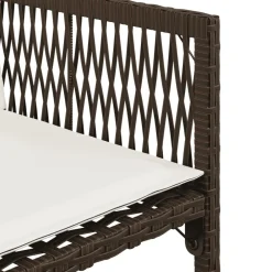 vidaXL Set comedor de jardín 5 piezas y cojines ratán sintético marrón Marrón y crema New