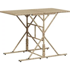 vidaXL Set comedor de jardín 7 pzas con cojines ratán sintético beige beige y crema Discount