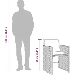 vidaXL Muebles De Jardín-Set comedor de jardín 9 pzas con cojines ratán sintético