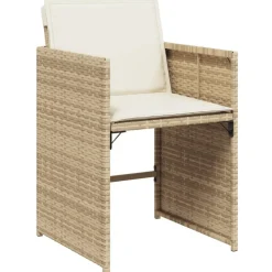 vidaXL Muebles De Jardín-Set comedor de jardín 9 pzas con cojines ratán sintético