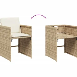 vidaXL Muebles De Jardín-Set comedor de jardín 9 pzas con cojines ratán sintético