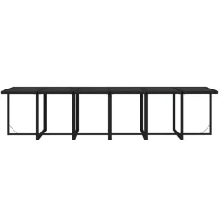 vidaXL Set comedor de jardín 13 pzas con cojines ratán sintético negro Negro y blanco crema Discount