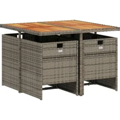 vidaXL Muebles De Jardín-Set comedor de jardín 5 piezas con cojines ratán sintético