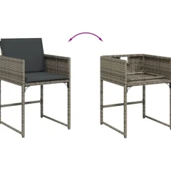 vidaXL Muebles De Jardín-Set comedor de jardín 5 piezas con cojines ratán sintético