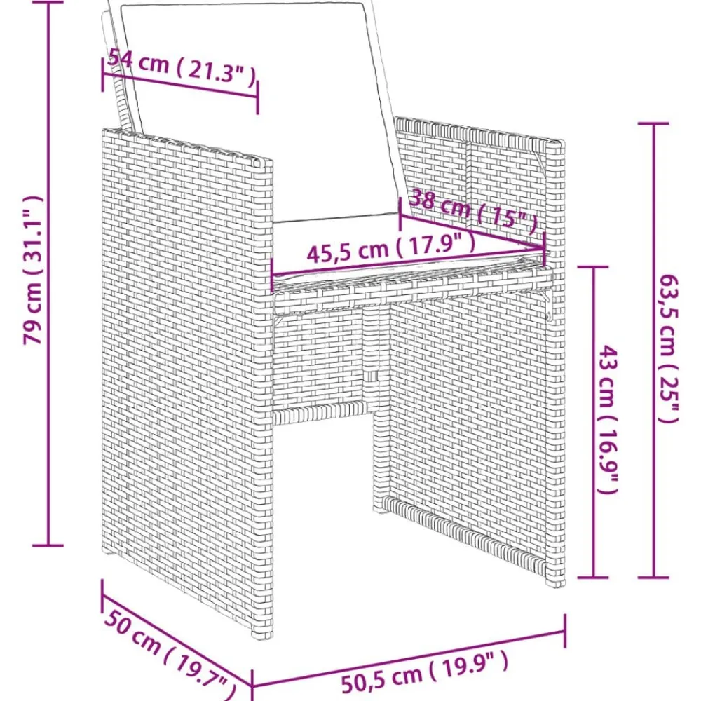 vidaXL Muebles De Jardín-Set comedor de jardín 5 piezas y cojines ratán sintético marrón