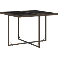 vidaXL Muebles De Jardín-Set comedor de jardín 5 piezas y cojines ratán sintético marrón