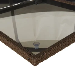 vidaXL Muebles De Jardín-Set comedor de jardín 5 piezas y cojines ratán sintético marrón