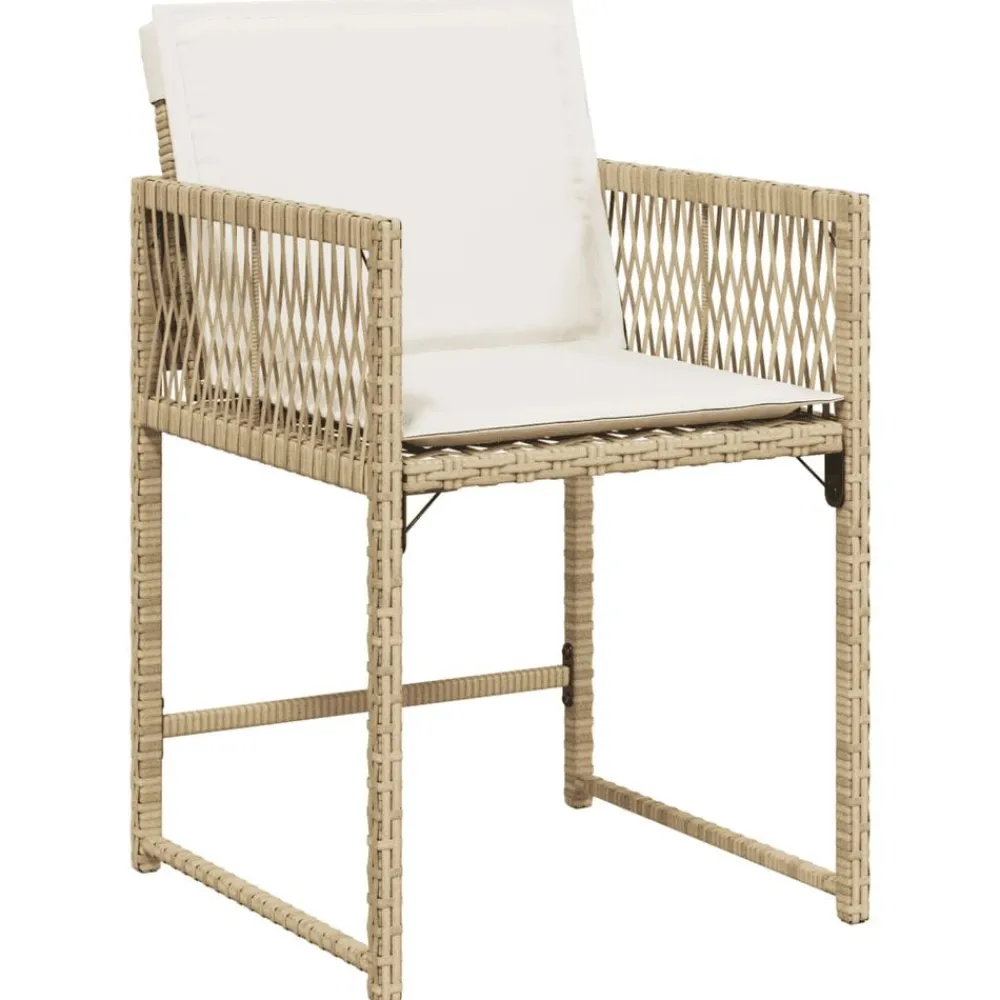 vidaXL Muebles De Jardín-Set comedor de jardín 5 pzas con cojines ratán sintético beige