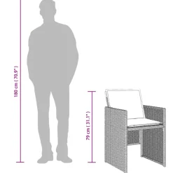vidaXL Muebles De Jardín-Set comedor de jardín 5 pzas cojines ratán sintético