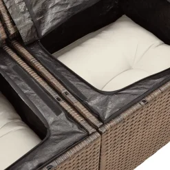vidaXL Set comedor de jardín 5 piezas y cojines ratán sintético marrón Marrón y crema Hot