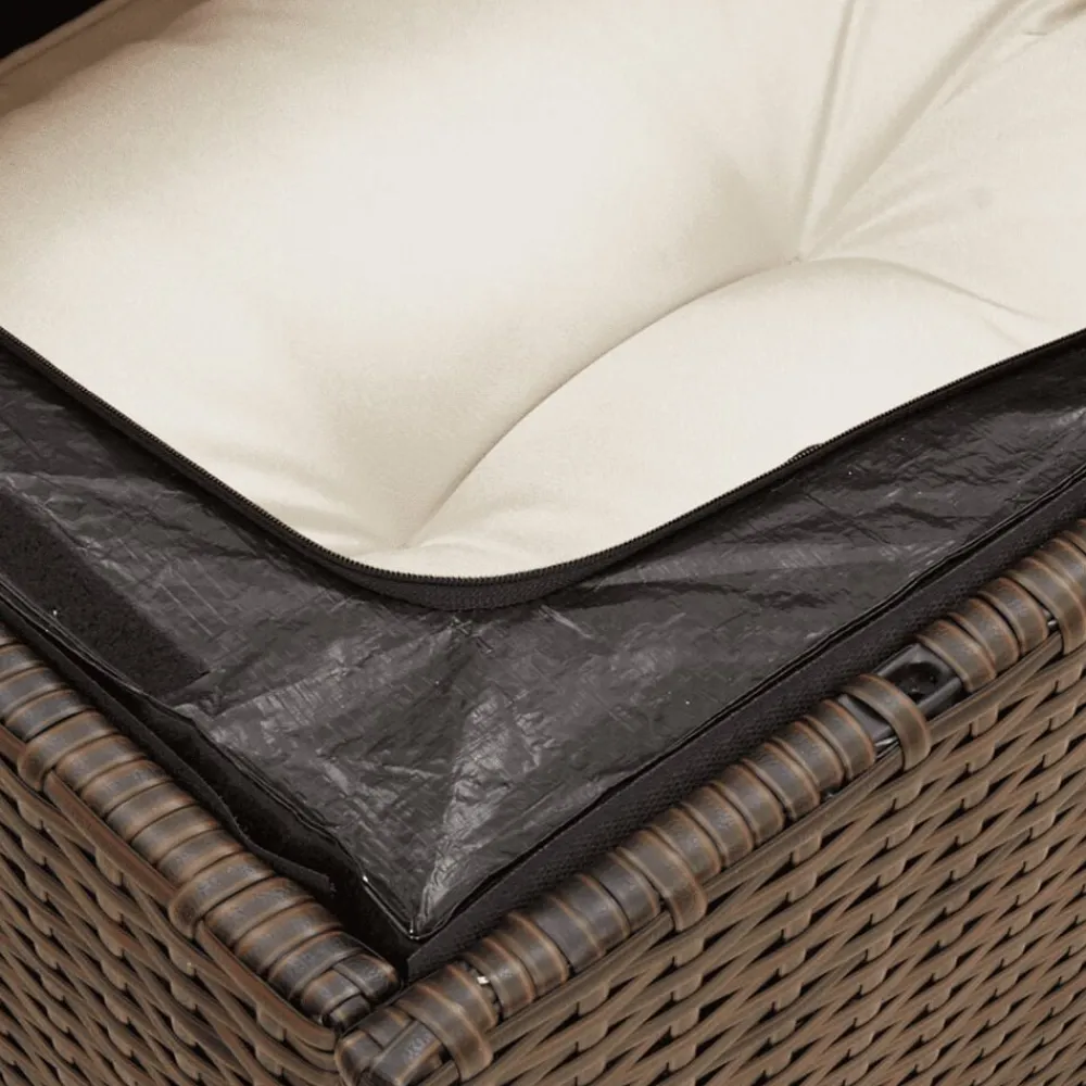 vidaXL Set comedor de jardín 5 piezas y cojines ratán sintético marrón Marrón y crema Hot
