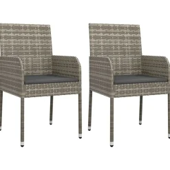 vidaXL Set comedor jardín 7 pzas y cojines ratán sintético Gris Clearance