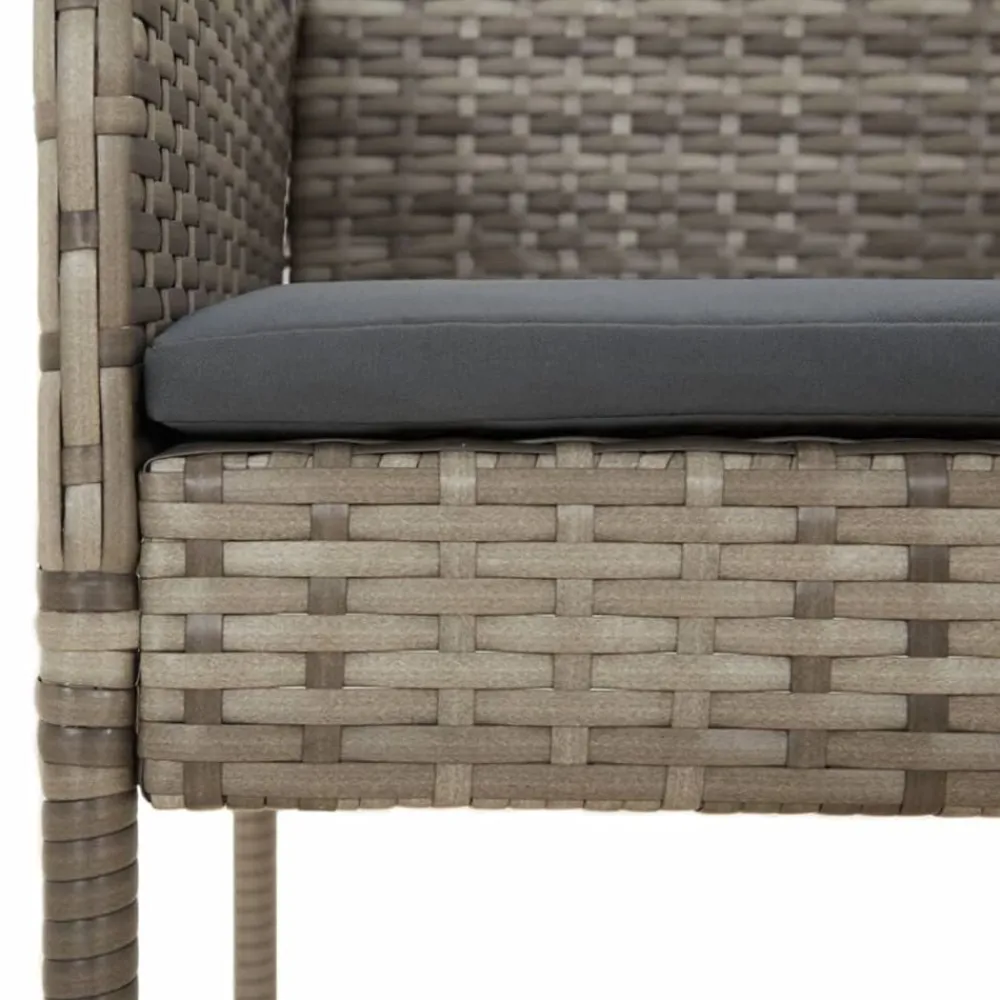vidaXL Set comedor jardín 7 pzas y cojines ratán sintético Gris Clearance