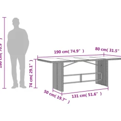 vidaXL Set comedor jardín 7 pzas y cojines ratán sintético Gris Clearance