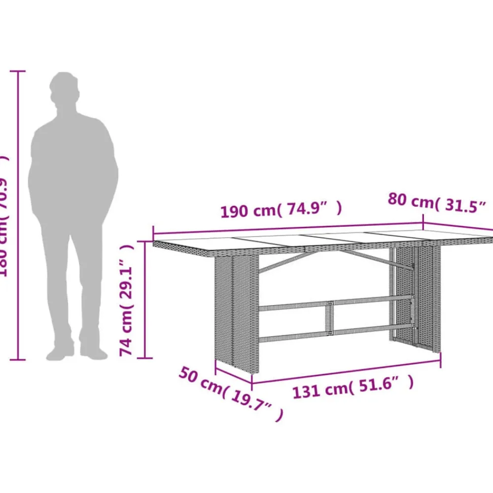vidaXL Set comedor jardín 7 pzas y cojines ratán sintético Gris Clearance