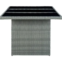 vidaXL Muebles De Jardín-Set comedor jardín 7 pzas y cojines ratán sintético gris claro