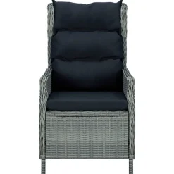 vidaXL Muebles De Jardín-Set comedor jardín 7 pzas y cojines ratán sintético gris claro
