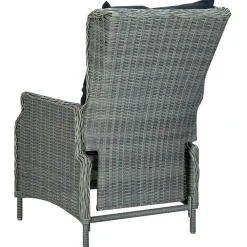vidaXL Muebles De Jardín-Set comedor jardín 7 pzas y cojines ratán sintético gris claro