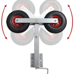 vidaXL Piezas Y Accesorios Para Vehículos-Set de 2 soportes de doble rueda de remolque de barco 59-84 cm