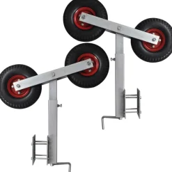 vidaXL Piezas Y Accesorios Para Vehículos-Set de 2 soportes de doble rueda de remolque de barco 59-84 cm