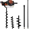 vidaXL Set de ahoyadora con barrena perforadora de suelo de acero Clearance