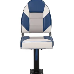 vidaXL Set de asientos plegables para barco 2 uds con respaldo alto Blanco y azul Best