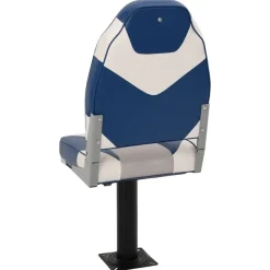 vidaXL Set de asientos plegables para barco 2 uds con respaldo alto Blanco y azul Best