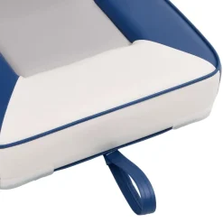 vidaXL Set de asientos plegables para barco 2 uds con respaldo alto Blanco y azul Best