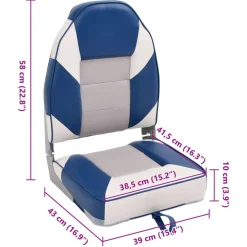 vidaXL Vehículos-Set de asientos plegables para barco 2 uds con respaldo alto