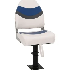 vidaXL Set de asientos plegables para barco 2 uds con respaldo alto Blanco y azul Best
