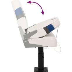 vidaXL Set de asientos plegables para barco 2 uds con respaldo alto Blanco y azul Best