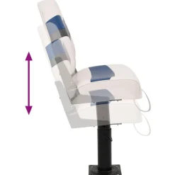 vidaXL Set de asientos plegables para barco 2 uds con respaldo alto Blanco y azul Best