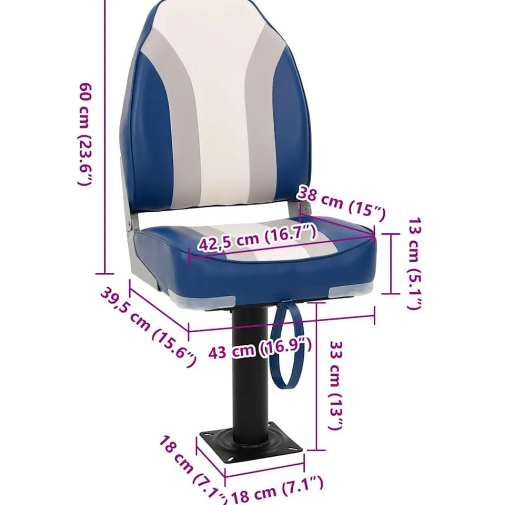 vidaXL Piezas Y Accesorios Para Vehículos-Set de asientos plegables para barco 2 uds con respaldo alto