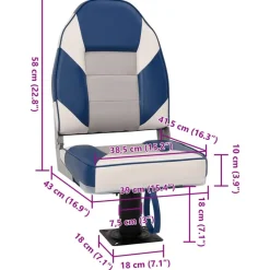 vidaXL Vehículos-Set de asientos plegables para barco 2 uds con respaldo alto