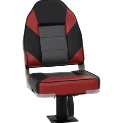 vidaXL Set de asientos plegables para barco 2 uds con respaldo alto Rojo y negro Discount
