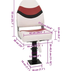 vidaXL Vehículos-Set de asientos plegables para barco 2 uds con respaldo alto
